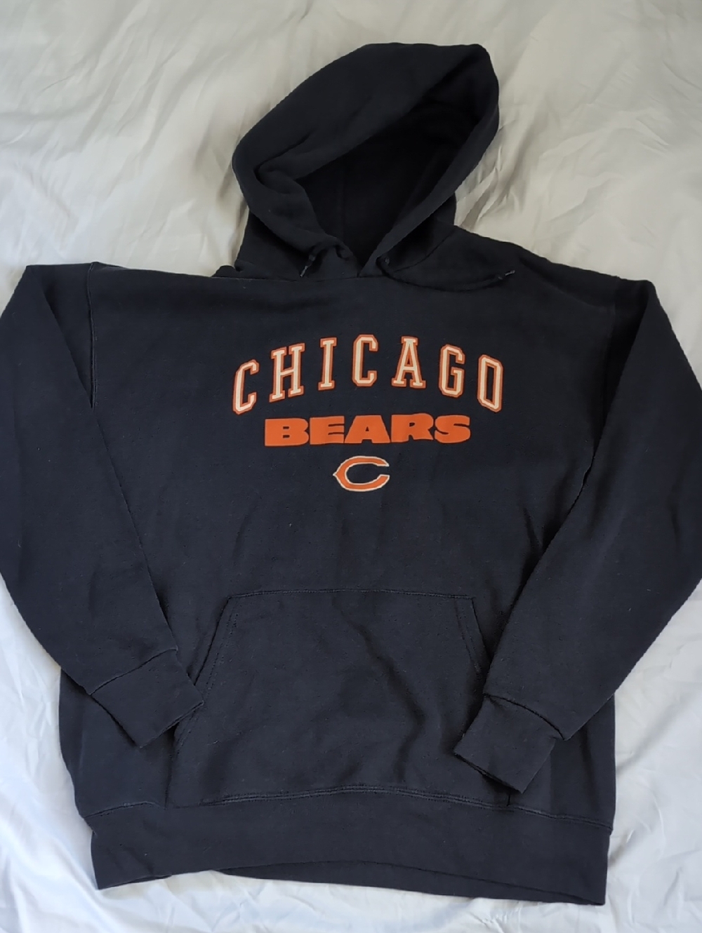 NFL Chicago Bears Men's Navy Hooded Sweatshirt with Front Pocket & Drawstring